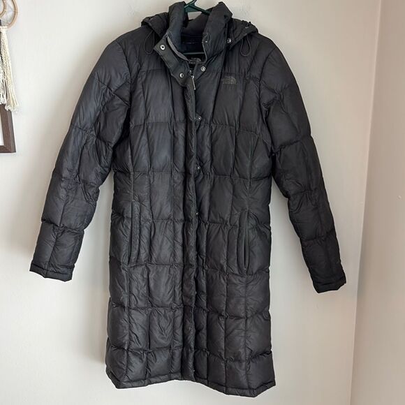 The North Face Women’s Metropolis Down Puffer Parka long Coat jacket Gray medium - Picture 1 of 9